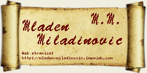 Mladen Miladinović vizit kartica